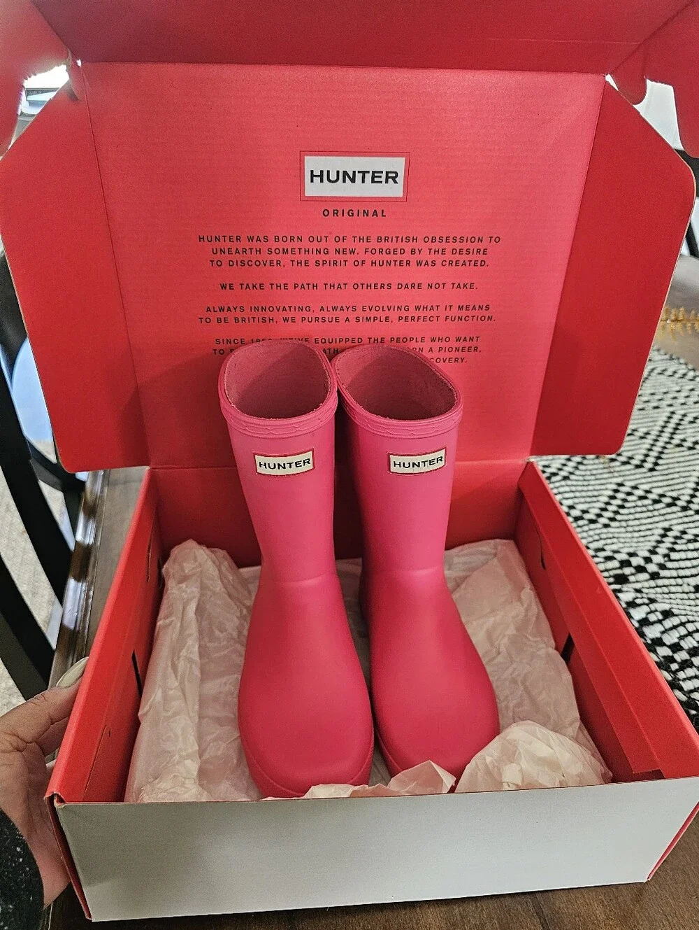 Hunter Pink Girls Classic Tall Rain Boots